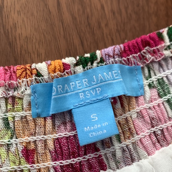 DRAPER JAMES RSVP FLORAL SQUARE NECK BABYDOLL TOP WITH PUFF SLEEVES - Picture 9 of 11